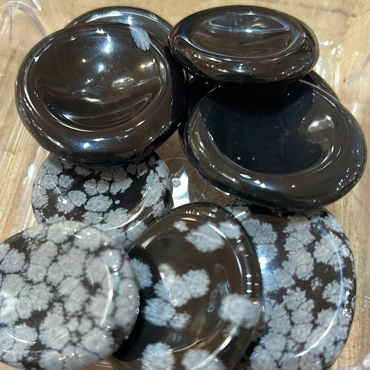 Snowflake Obsidian Worry Stone