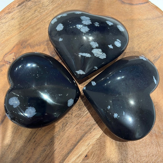 Snowflake Obsidian Heart