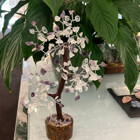 Amethyst And Clear Quartz Gem Tree