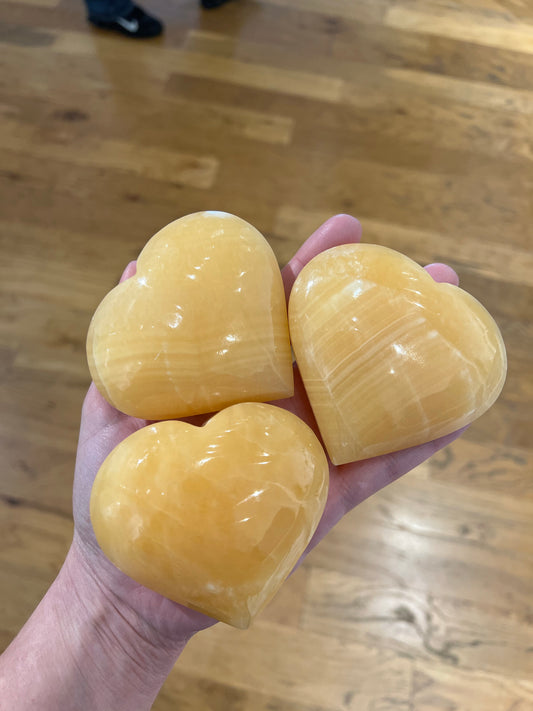 Orange Calcite Heart