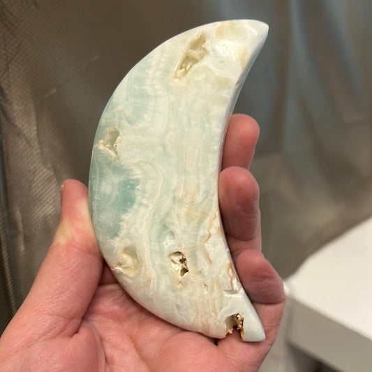Caribbean Blue Calcite Moon
