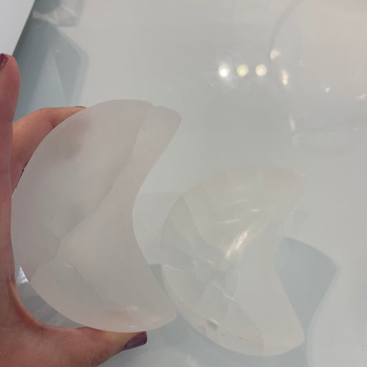Selenite Moon Bowl small