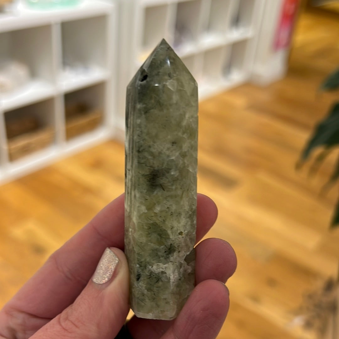 Prehnite With Epidote Tower