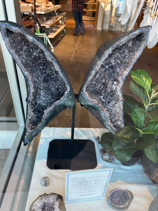 Amethyst Butterfly Wings Display Piece