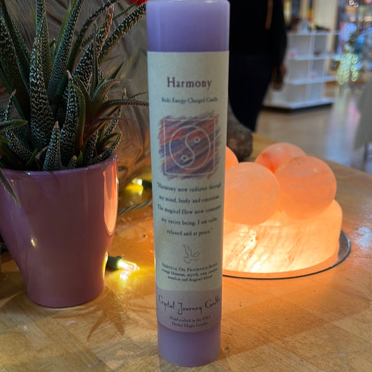 Harmony-Crystal Journey Thin Pillar Candle
