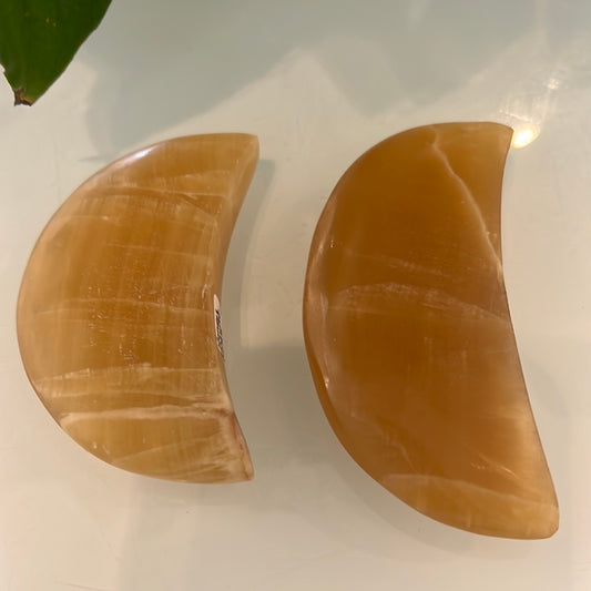 Honey Calcite Moon