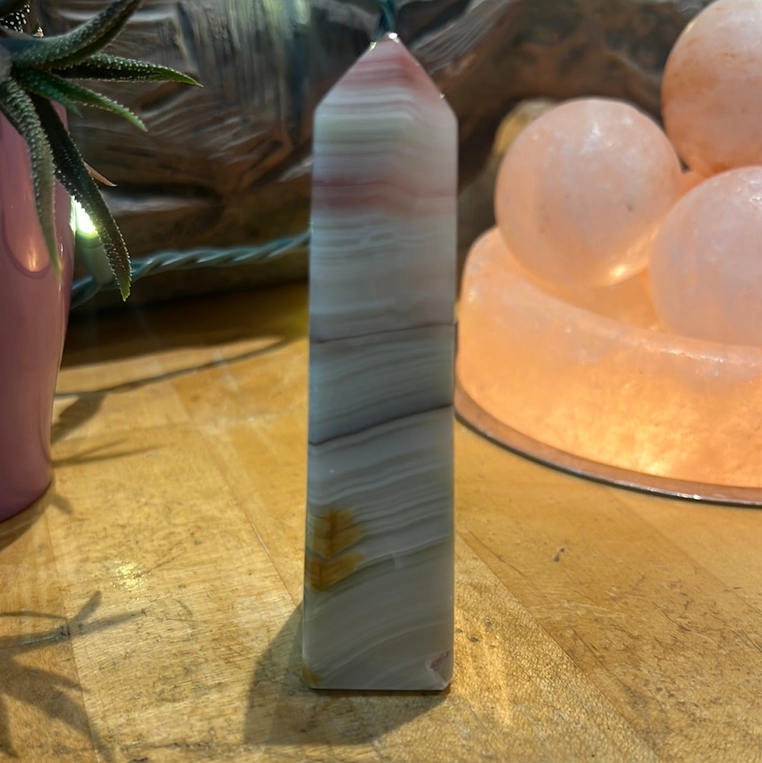 Pink Banded Onyx Tower