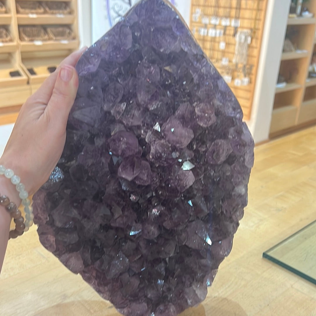 Large Amethyst Cluster With Custom Stand