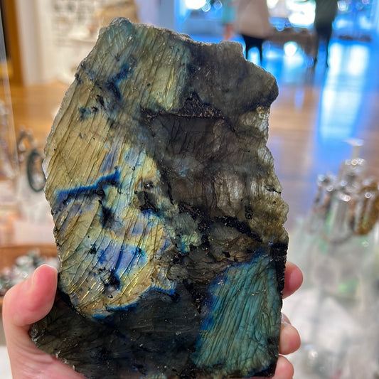 Half polished Labradorite
