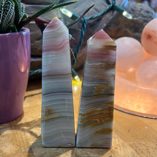 Pink Banded Onyx Tower