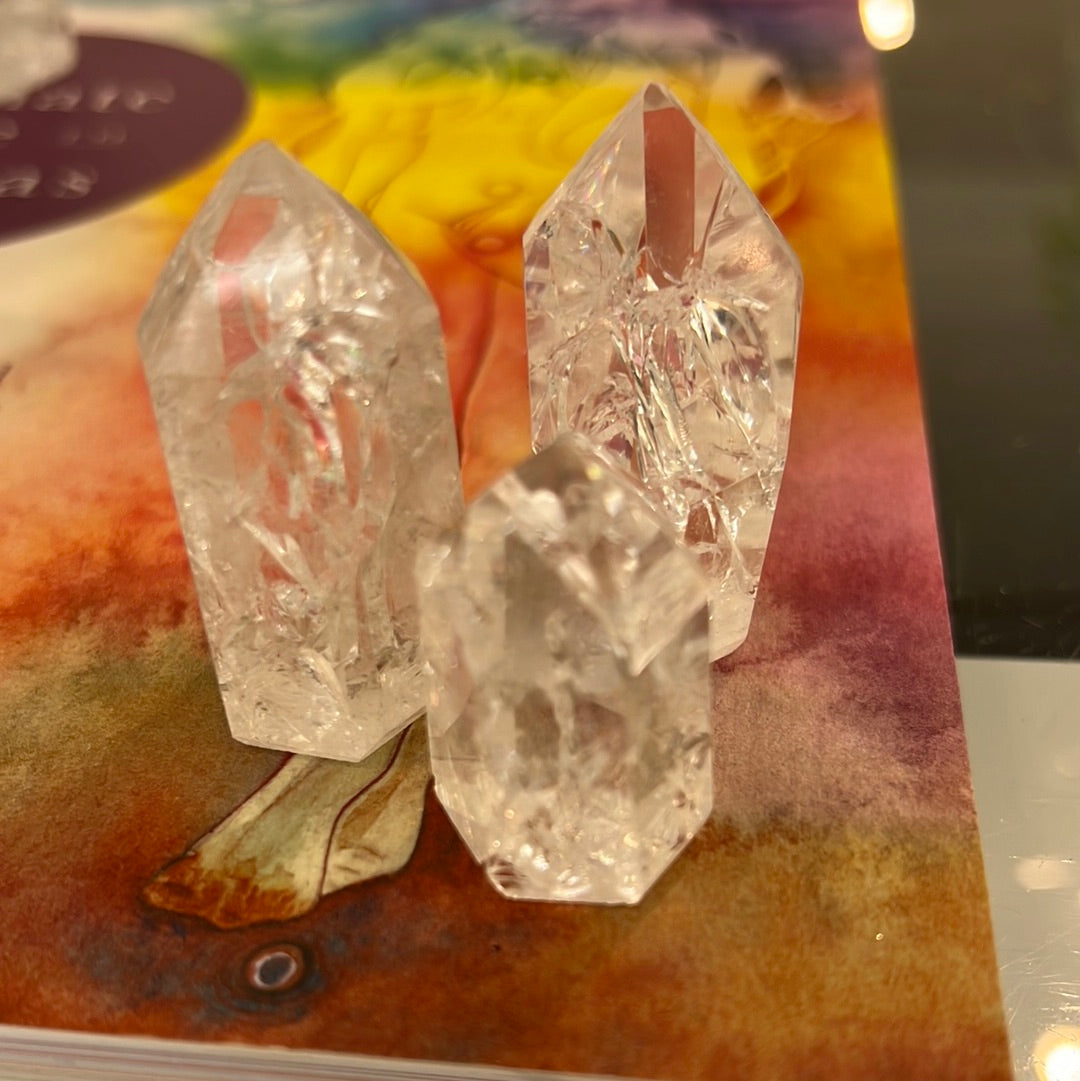 Crackle Quartz Tower- fire and ice
