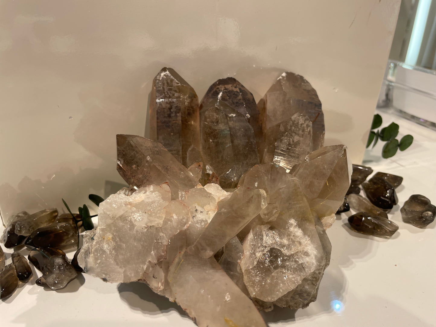 Large Smoky Rutile Cluster With Hematite