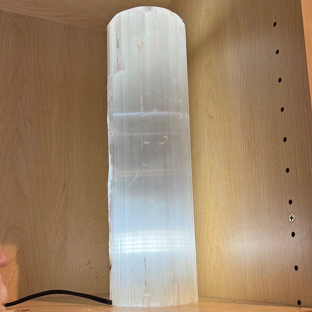 Selenite Lamp Cylindrical