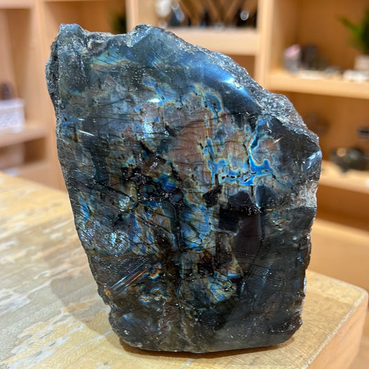 Half polished Labradorite Freeform