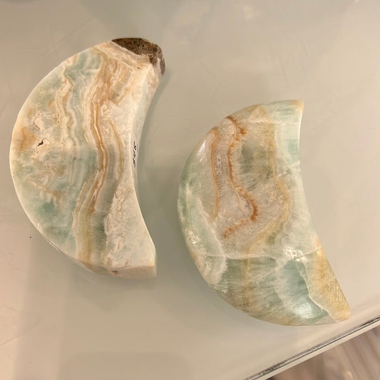 Caribbean Blue Calcite Moon