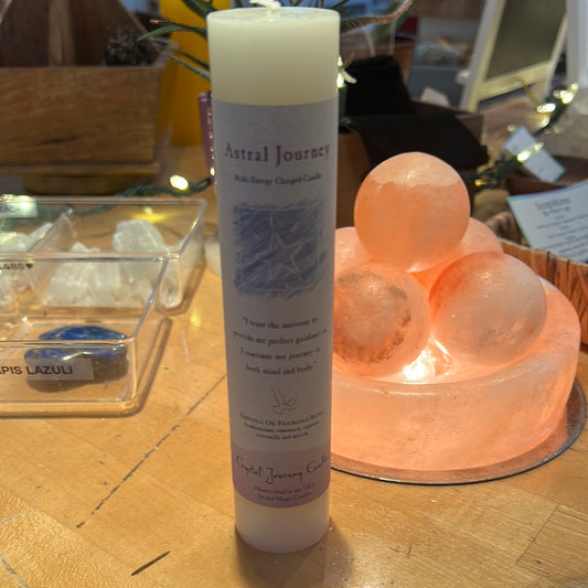 Astral Journey- Crystal Journey Thin Pillar Candle