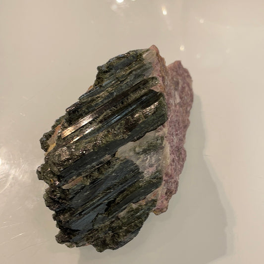 Green Tourmaline w/ Lepidolite Raw