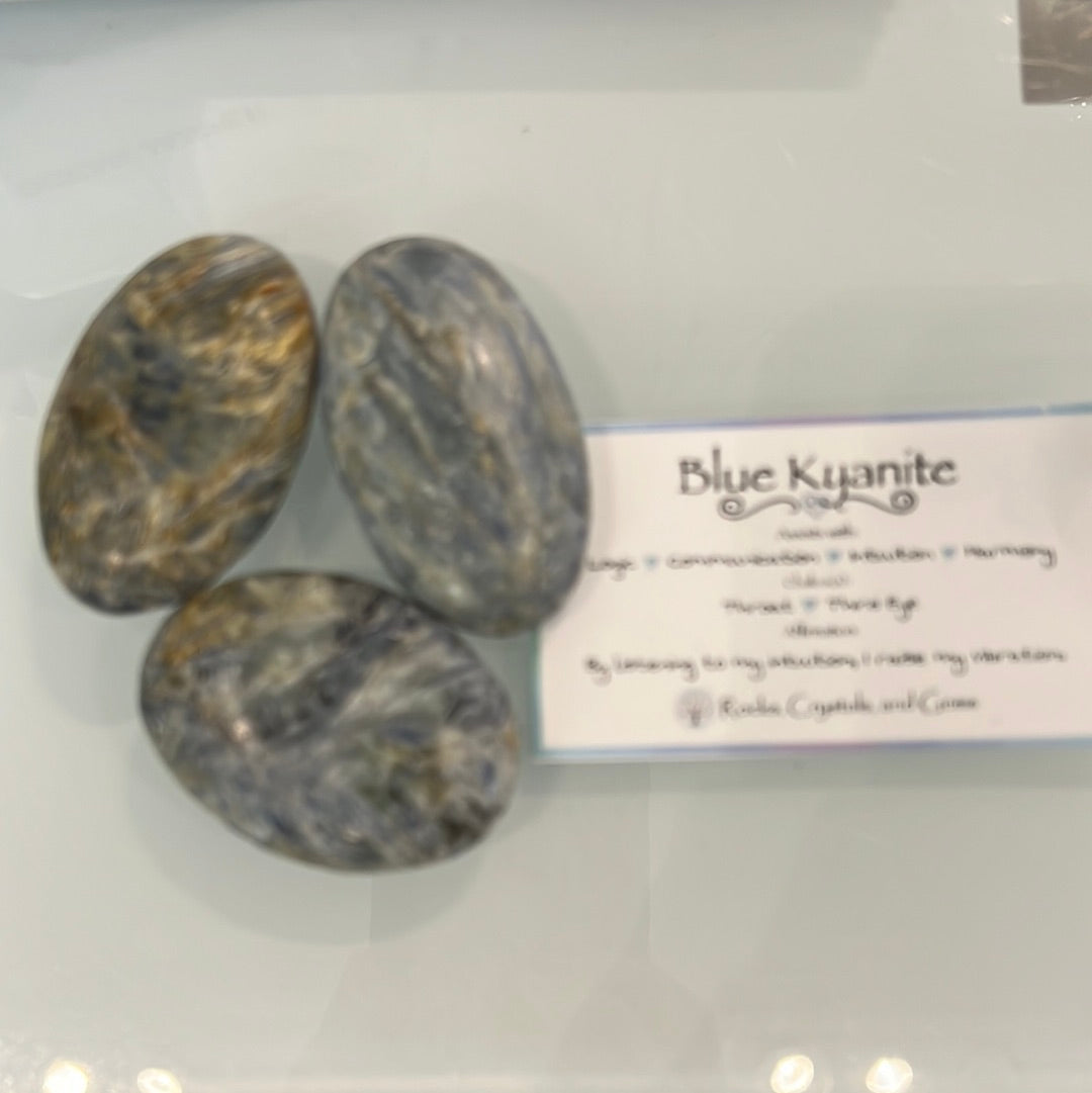 Blue Kyanite Palmstone Medium