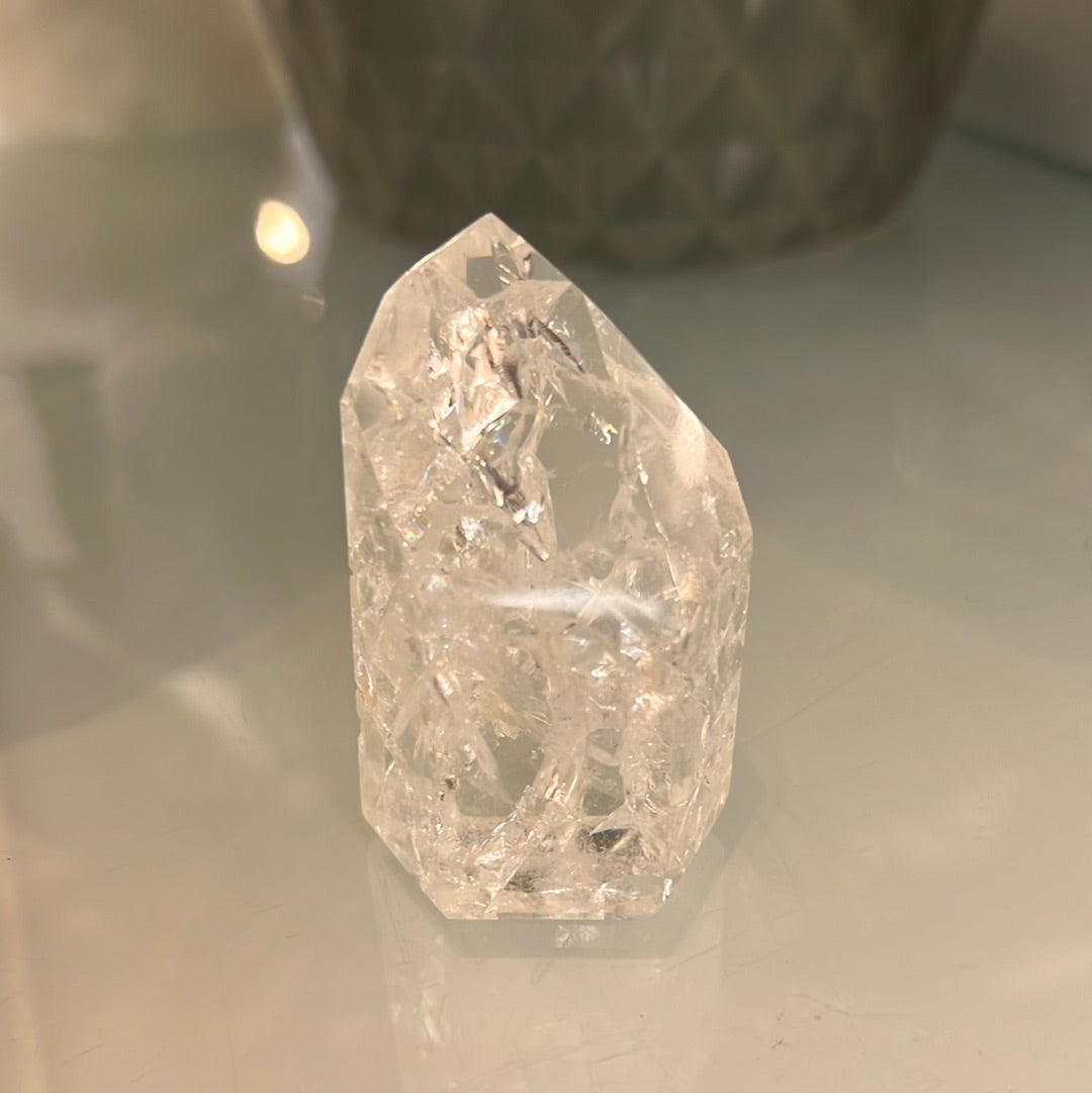 Crackle Quartz Tower- Fire And Ice