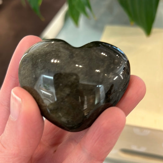 Gold Sheen Obsidian Heart