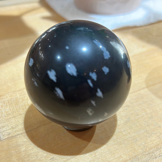 Snowflake Obsidian Sphere