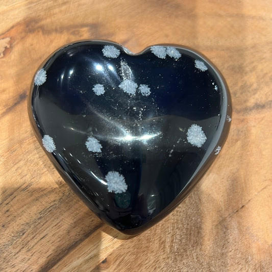 Snowflake Obsidian Heart