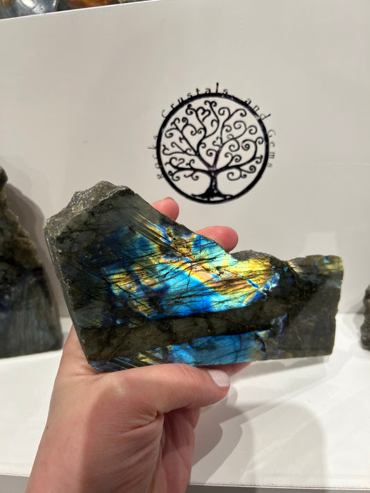 Half Polished Labradorite Slab