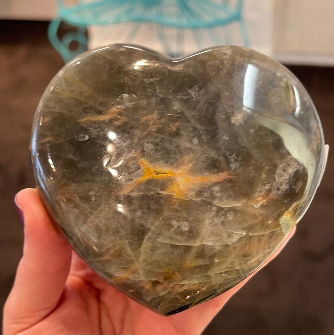 Large Black Moonstone Heart