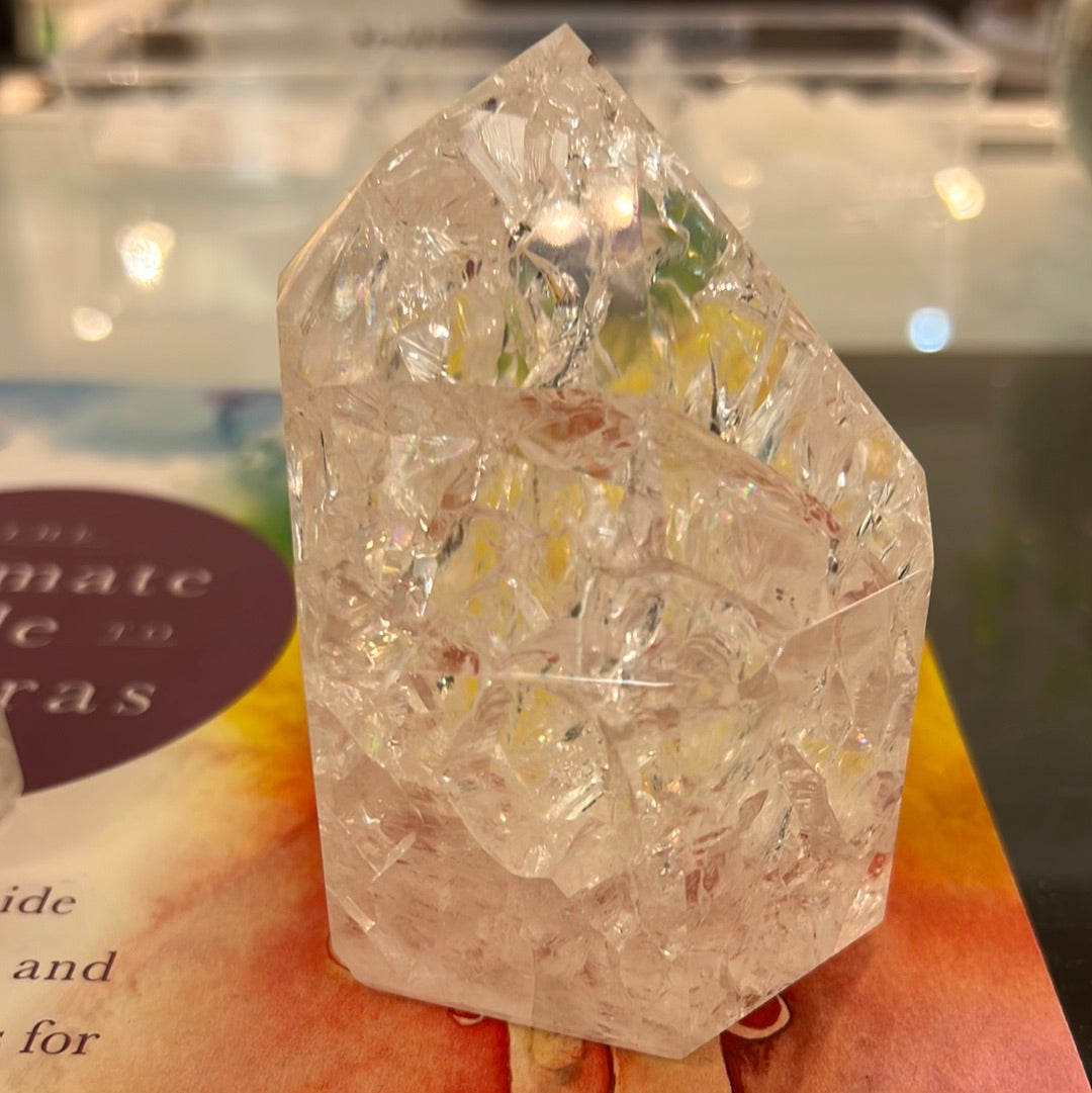 Crackle Quartz Tower- fire and ice