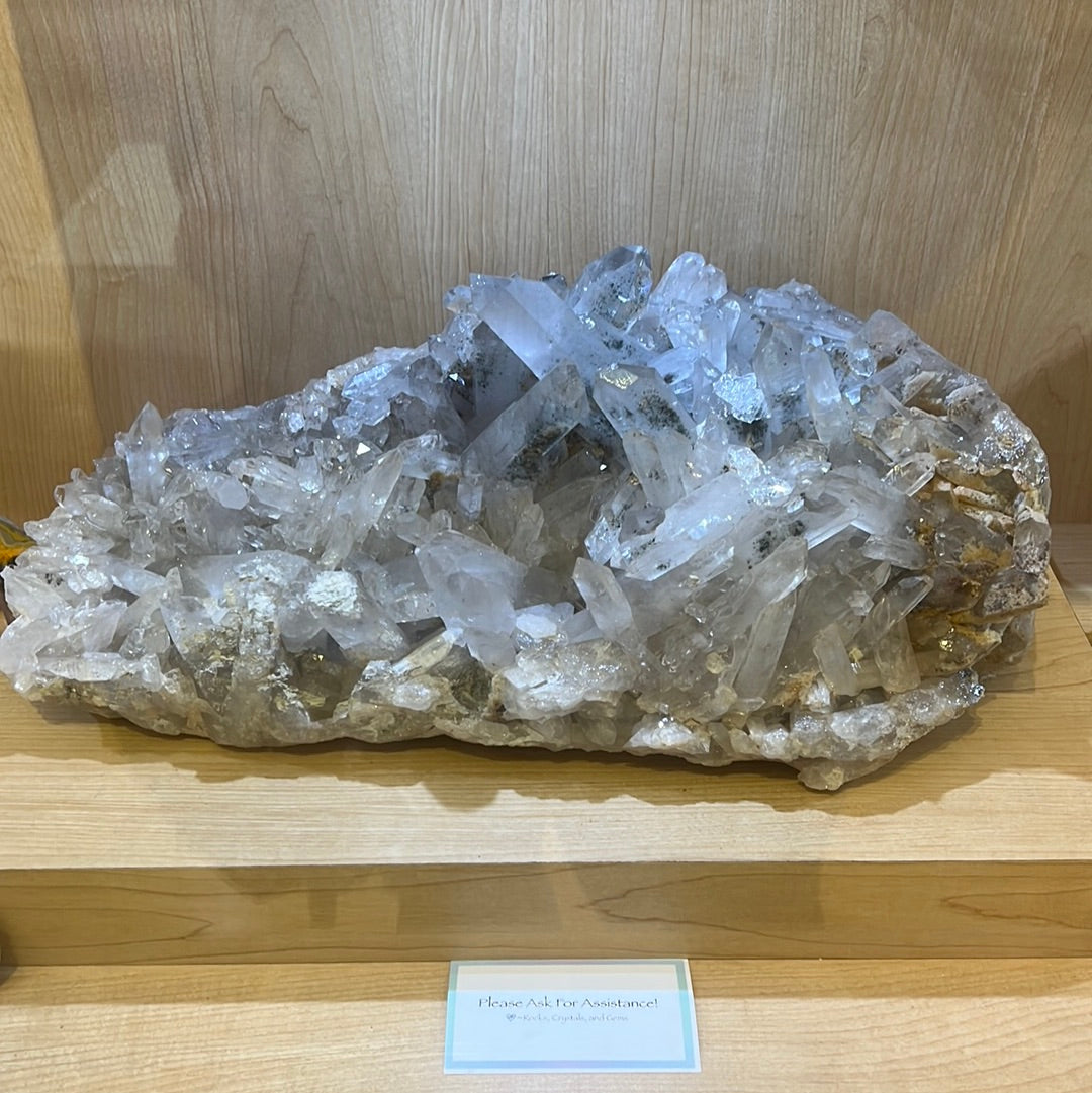 Large Clear Quartz Cluster With Chlorite Inclusions