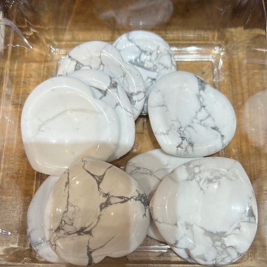 Howlite Heart Worry Stone