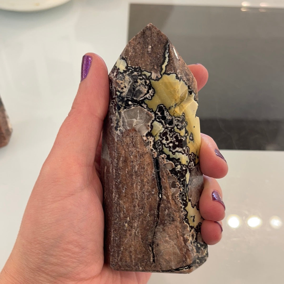 Mosaic Chalcedony Quartz Tower