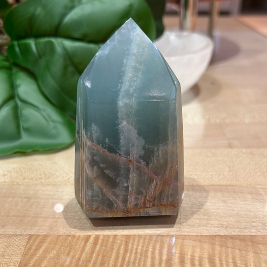 Blue Aquatine Lemurian Calcite Tower