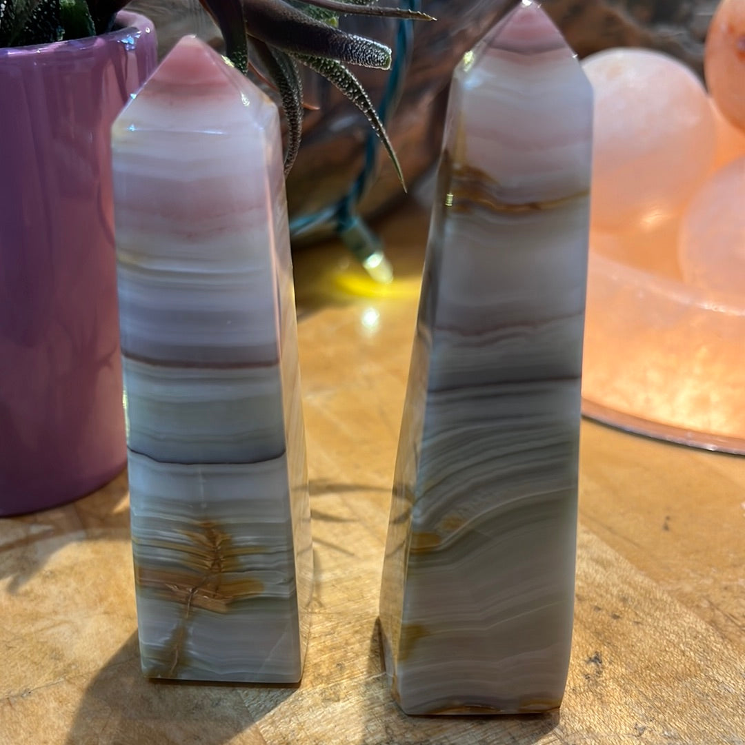 Pink Banded Onyx Tower