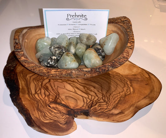 Prehnite With Epidote Tumble