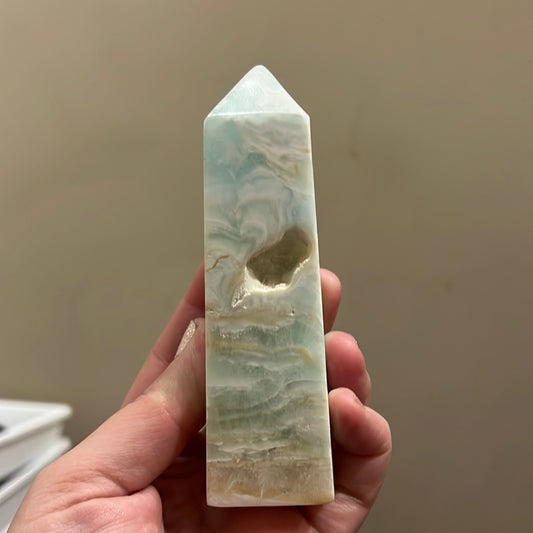Caribbean Blue Calcite Tower