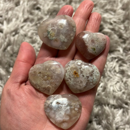 Flower Agate Hearts