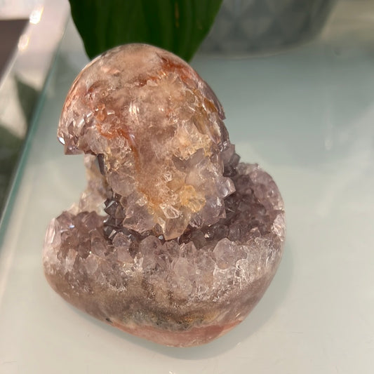 Pink Amethyst With Flower Agate