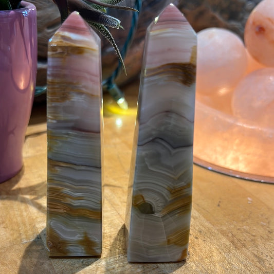 Pink Banded Onyx Tower