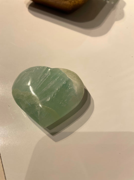 Pistachio Calcite Heart