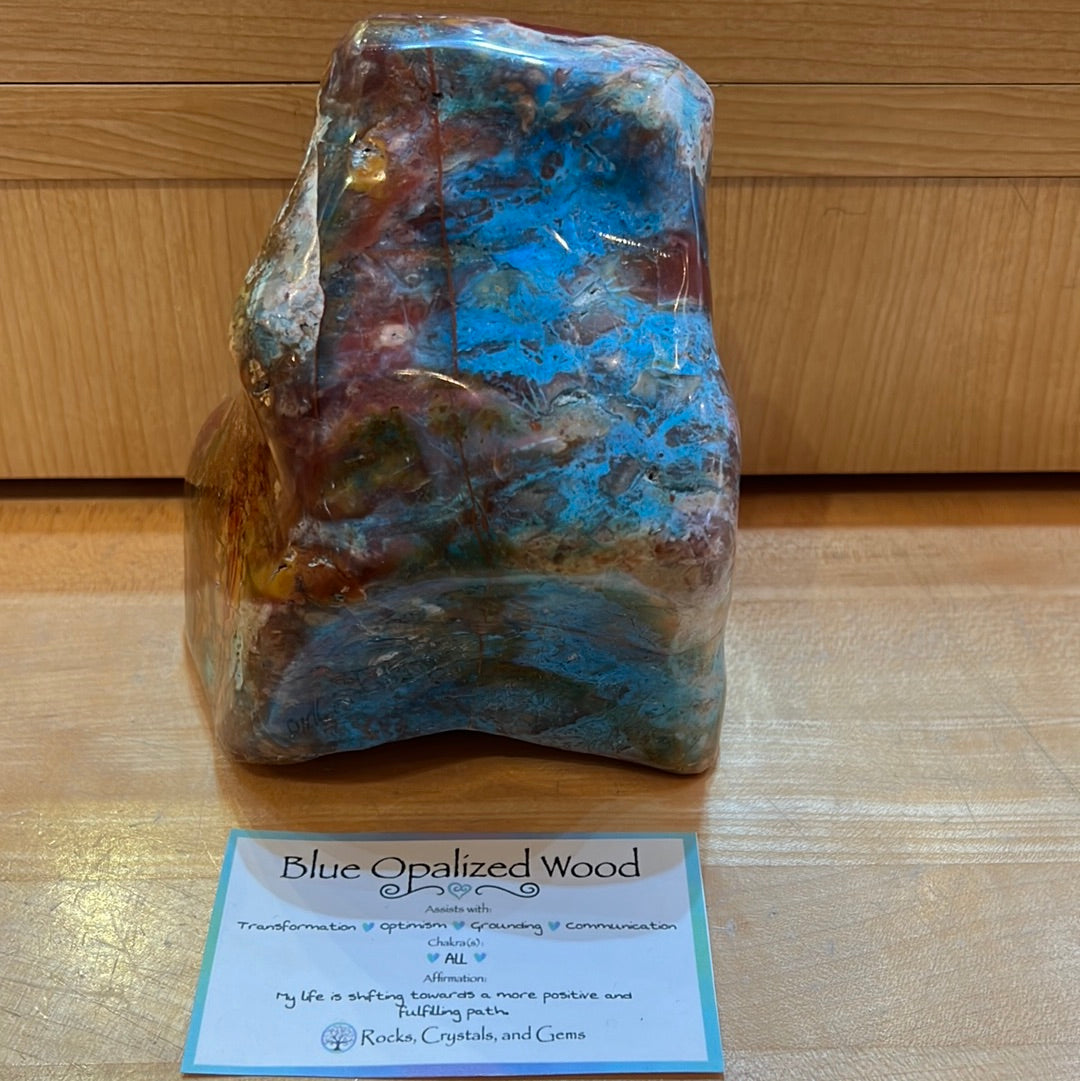 Blue Opalized Petrified Colla Wood From Indonesia