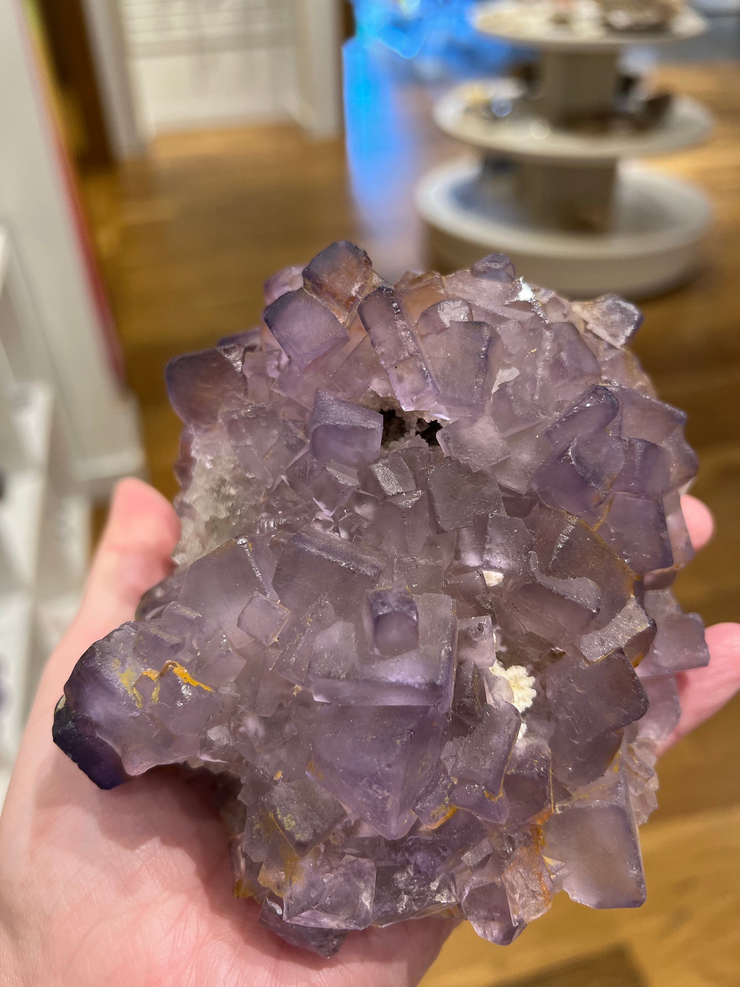 Lavender and Purple Cubic Fluorite Chunk