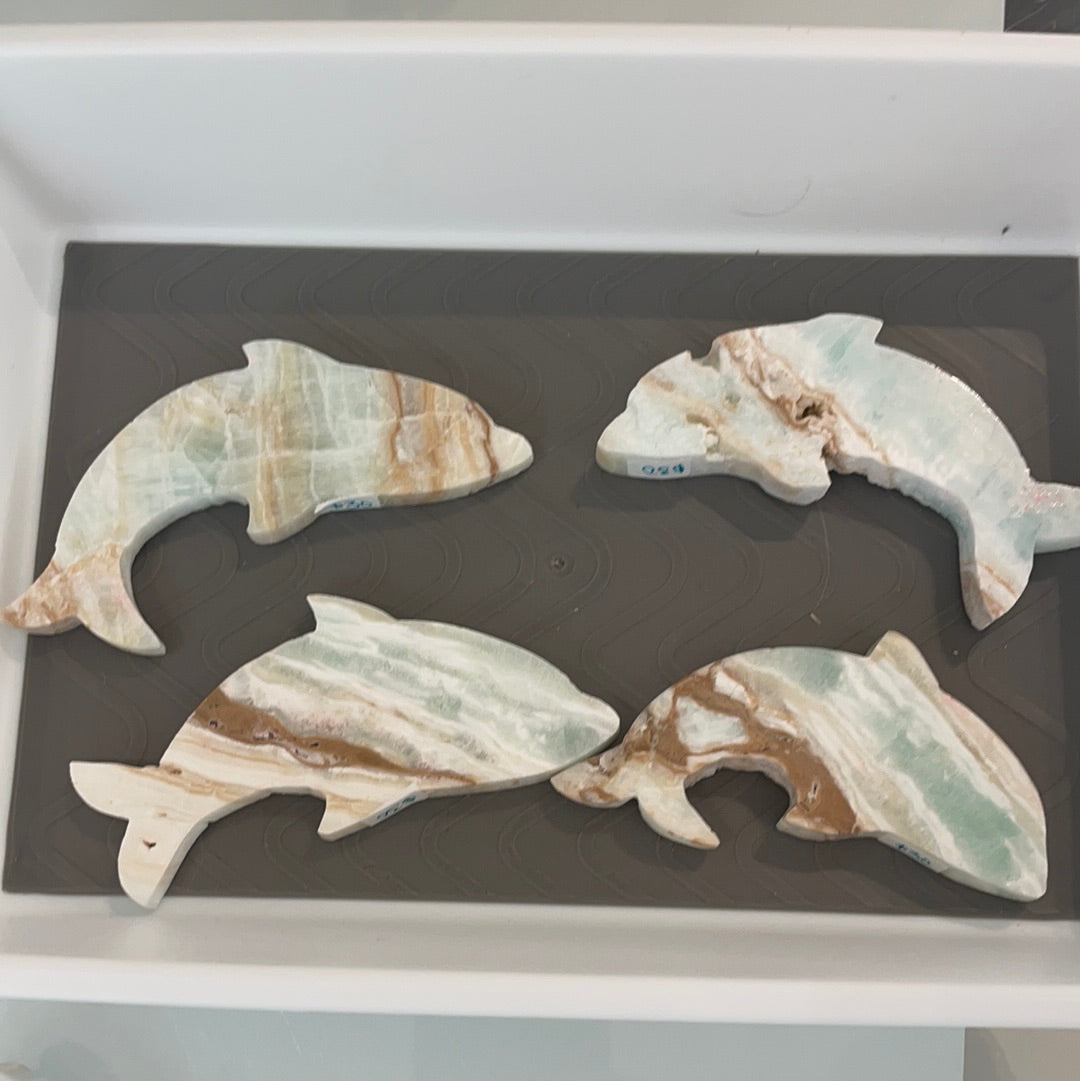 Caribbean Blue Calcite Dolphin