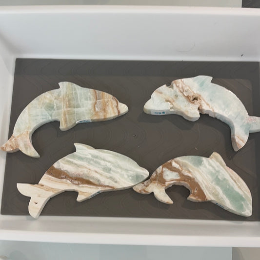 Caribbean Blue Calcite Dolphin